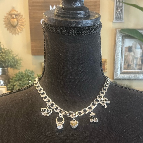 Juicy Couture Silver Charm Chain Necklace - Picture 1 of 5